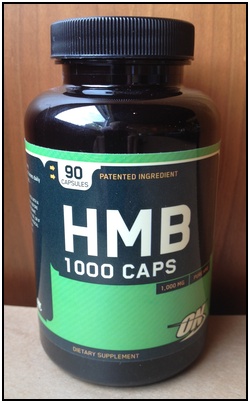 Here's one of the HMB supplement bottles I use. I like it because I just take 3 pills a day.