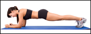 Core muscle exercises like the plank develop great core strength!