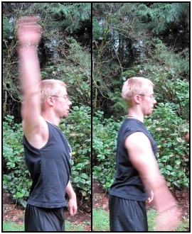 Simple dynamic stretches, such as arm circles, are great for warming-up before exercise.