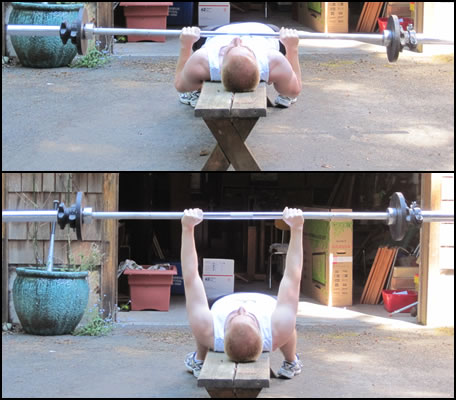 Free weight training exercises- how to do a barbell bench press.