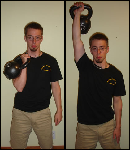 How to do the kettlebell clean and press.