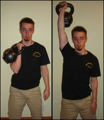 How to do the kettlebell press...
