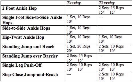 The plyometrics jump training routine!