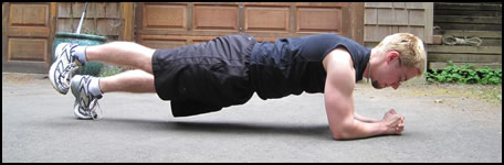 Plank exercises: The 3-point plank.