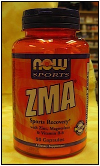 What a common ZMA supplement bottle looks like, by NOW Sport.
